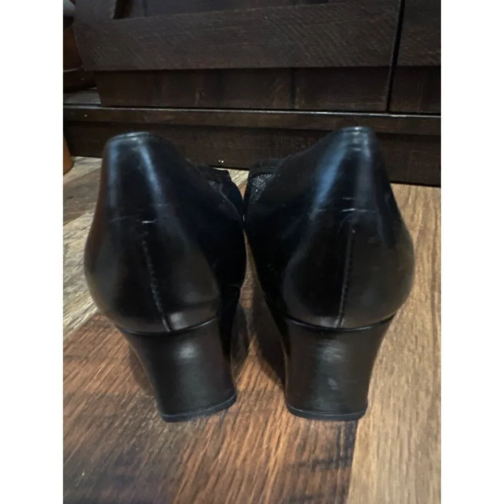AMALFI ITALY Black Semi-Sheer Net Pumps Heels  Size 7.5 AA‎